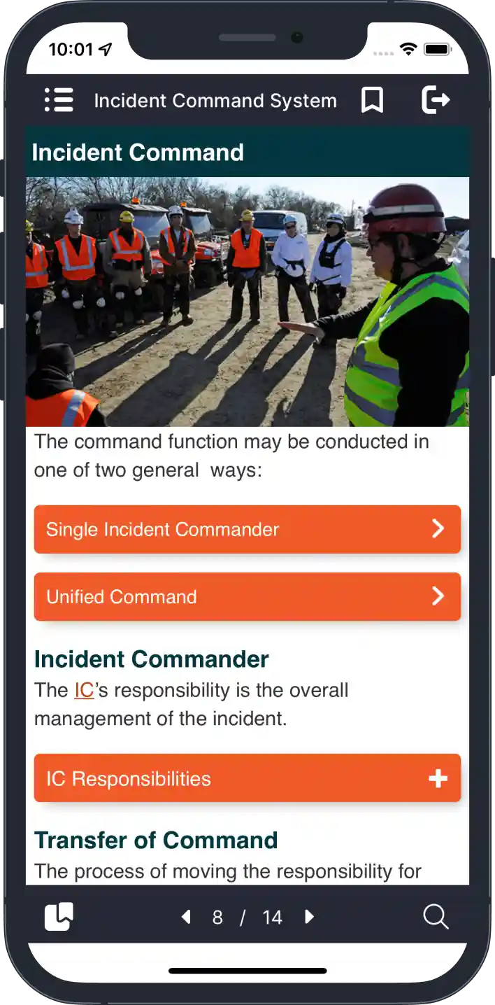 A screenshot in a smartphone of the QuickSeries eGuide titled resilience after disaster.